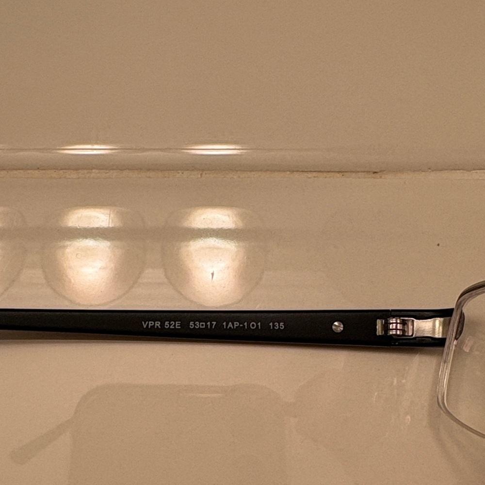 Prada Black and Silver Half Rim Rectangular Eyegl… - image 5